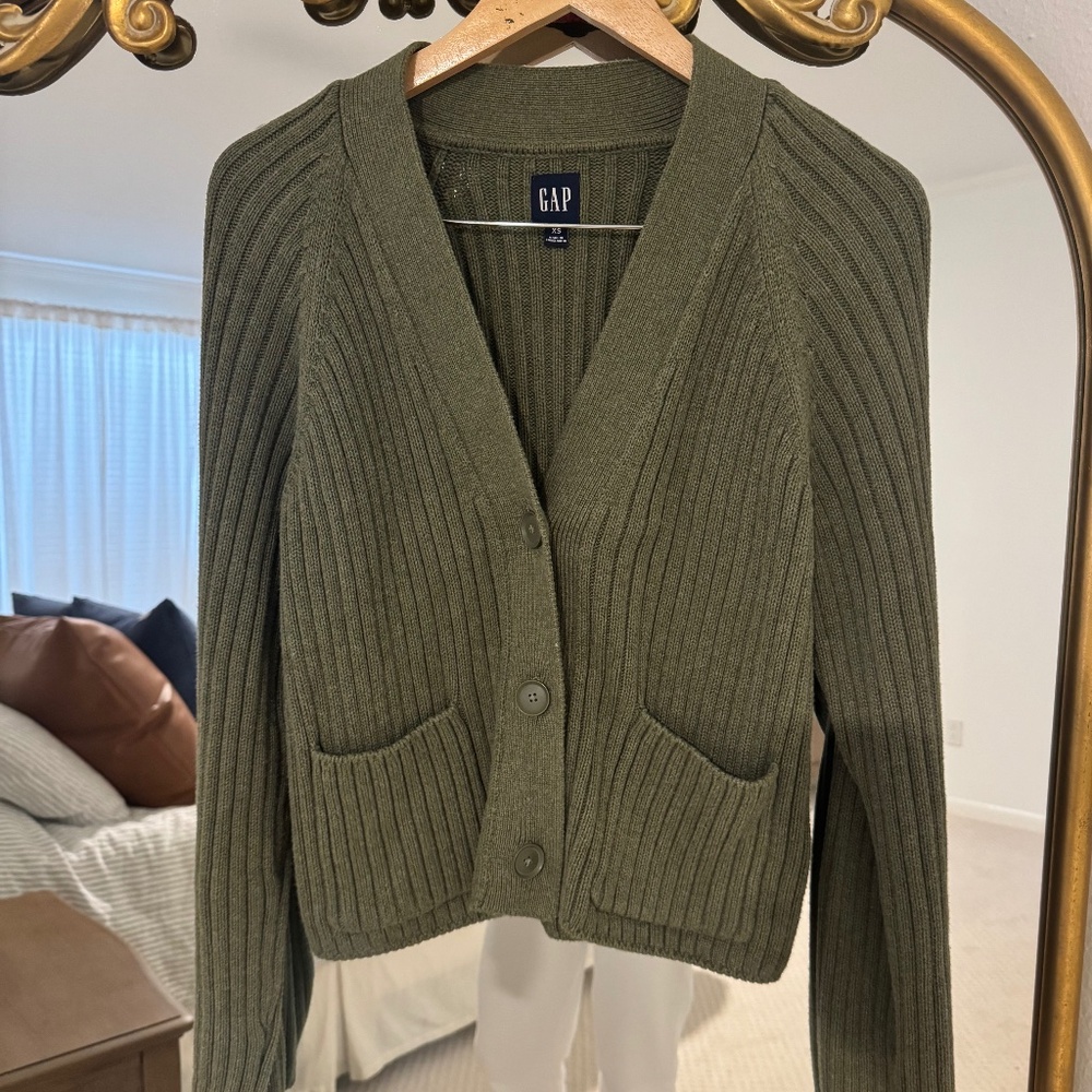 Green Button Up Cardigan